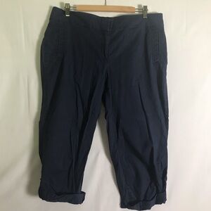 Eileen Fisher cotton/ Tercel blend capris SZ XL. Deep navy